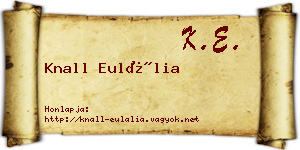 Knall Eulália névjegykártya